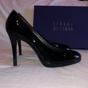 Stuart Weitzman Black Almond Toe Pumps